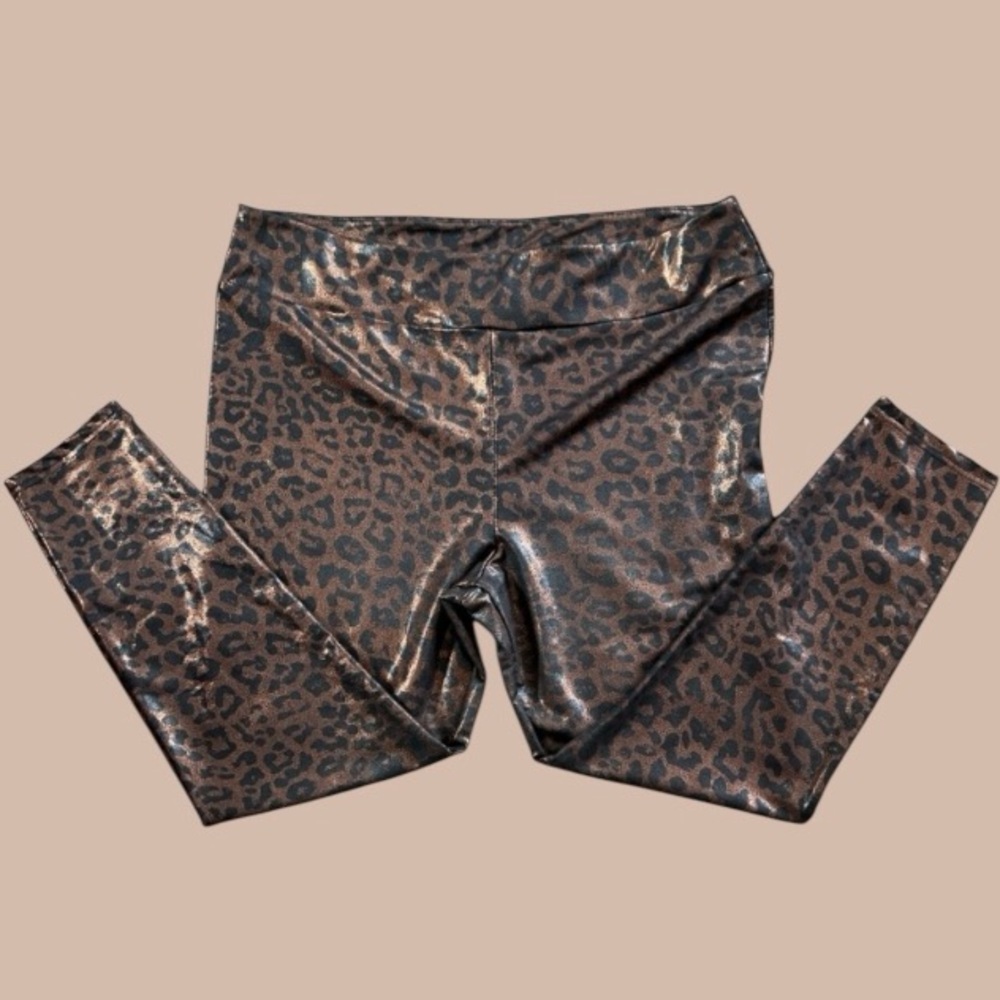 🔥 LUXE BY LULAROE! SUPER COOL METALLIC PREMIUM LEGGINGS! SHIMMER LEOPARD PRINT!